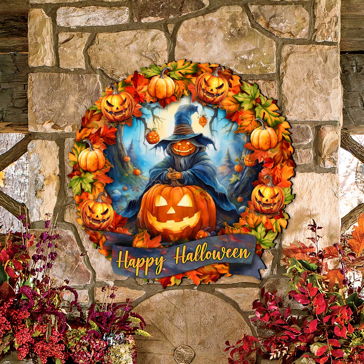 Happy Halloween Wreath Door Art