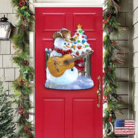 Cowboy Snowman Christmas Door Hanger