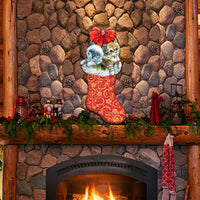 Christmas Morning Kitten Surprise Door Hanger