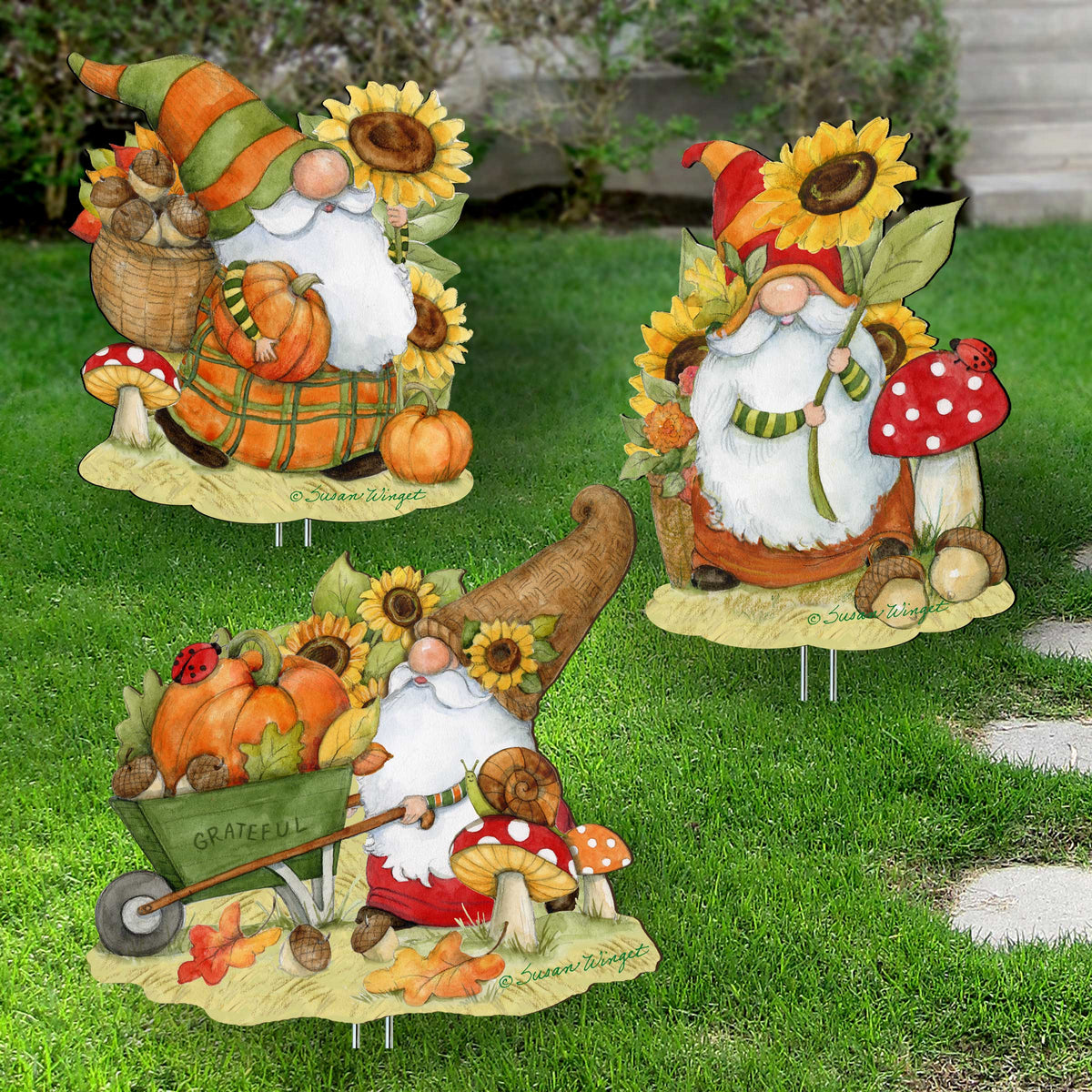 Fall Gnome Outdoor Garden Decor Set of 3