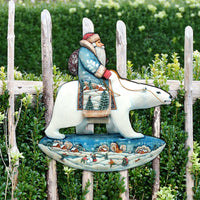 Scandinavian Santa On Polar Bear Christmas Door Decor