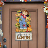 Welcome to Our Farmhouse Wood Door Sign