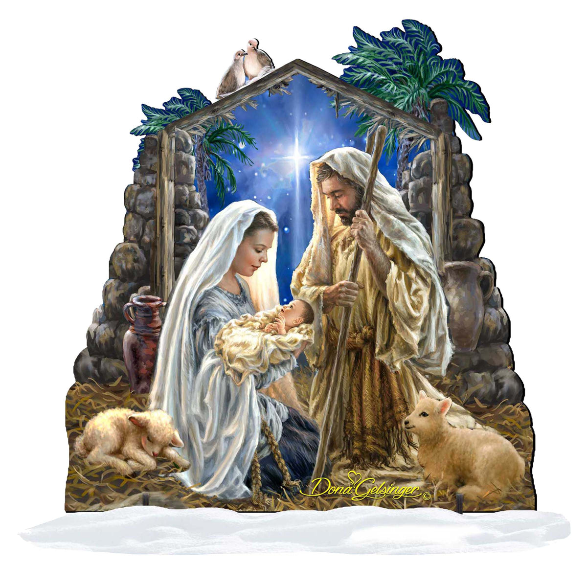 O Holy Night Nativity Scene Outdoor Lawn Display
