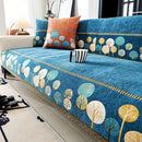 Pet Proof Couch Cover - Boho Chenille Sofa Cover with Tree Embroidery
