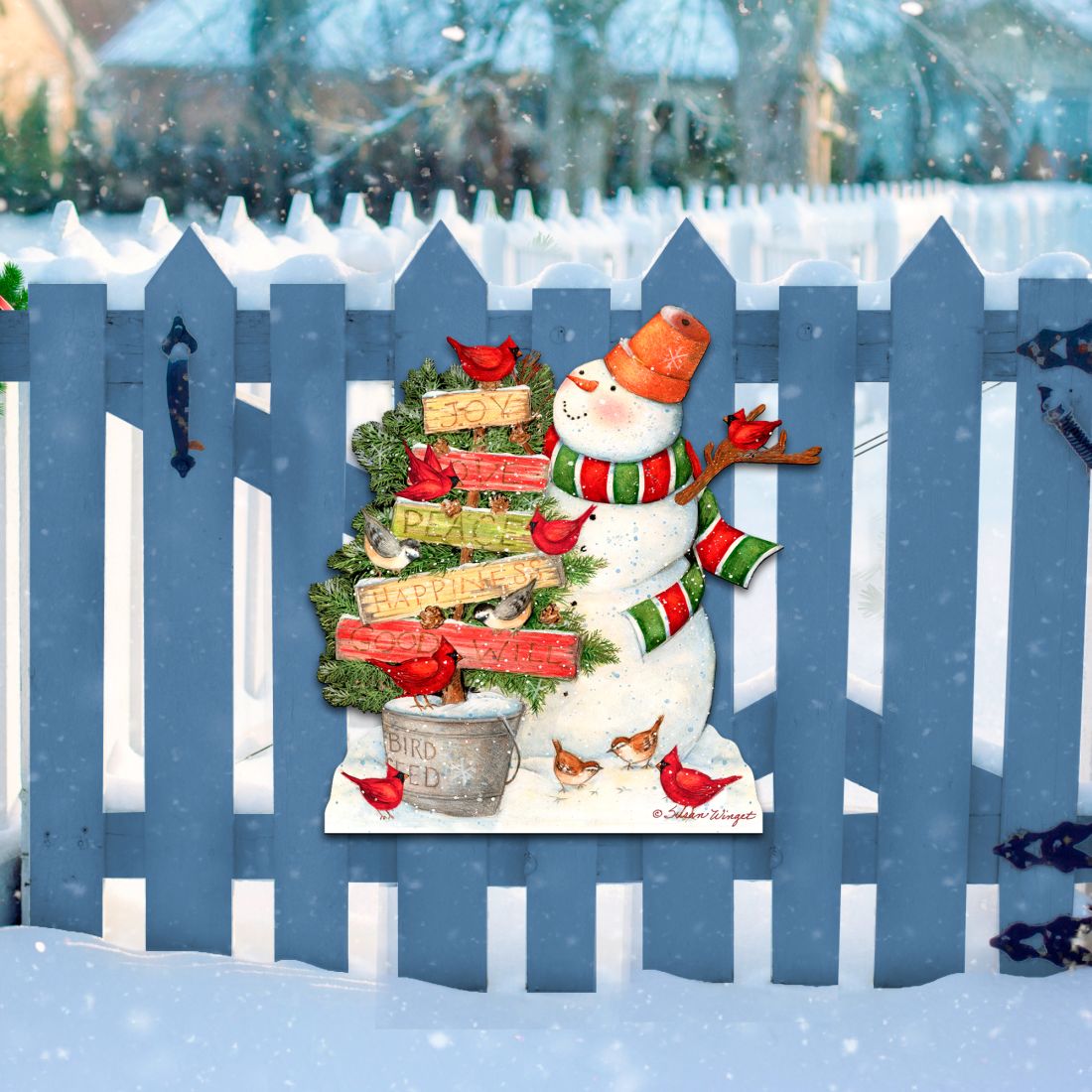 Joy, Love & Peace Snowman Door Decor