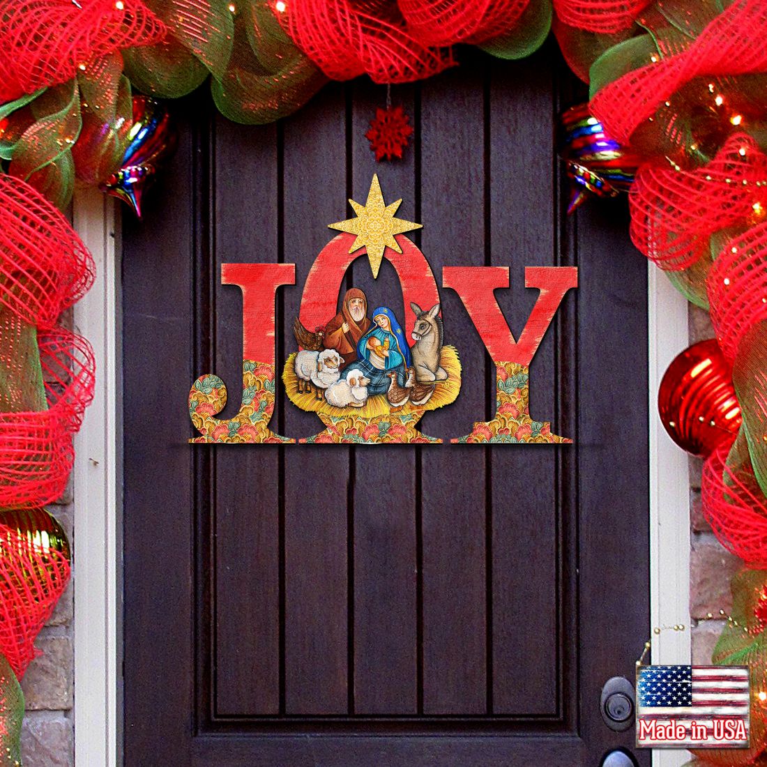 JOY Nativity & Star of Bethlehem Door Hanger