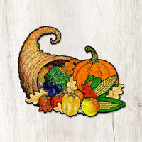 Thanksgiving Cornucopia Wooden Door Art
