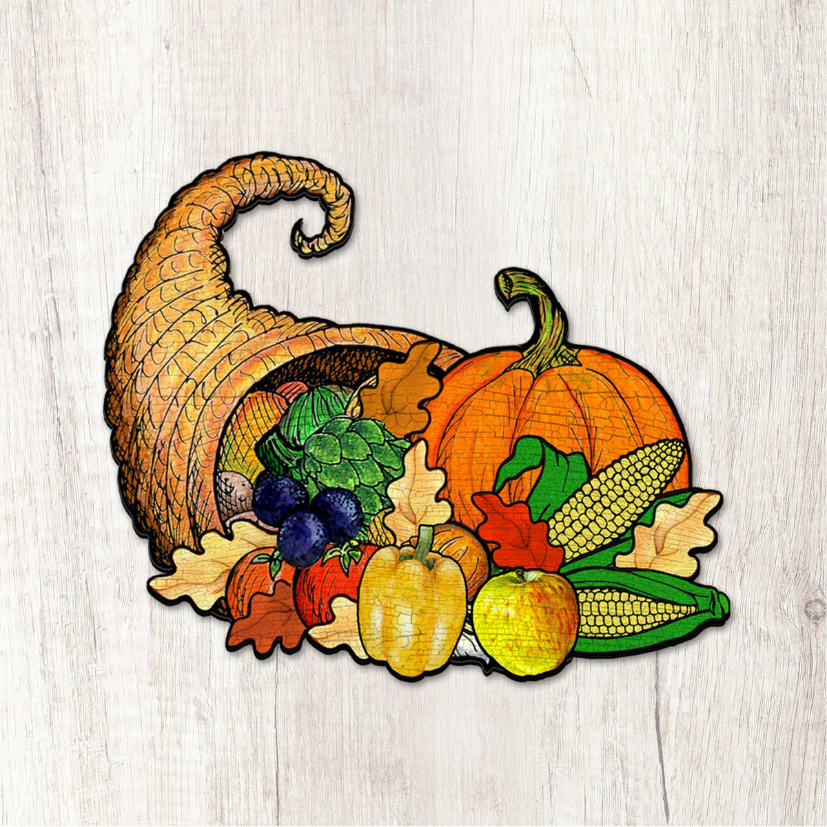 Thanksgiving Cornucopia Wooden Door Art
