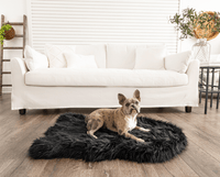 PupRug by Paw.com®  Faux Fur Orthopedic Dog Bed: Curve Midnight Black
