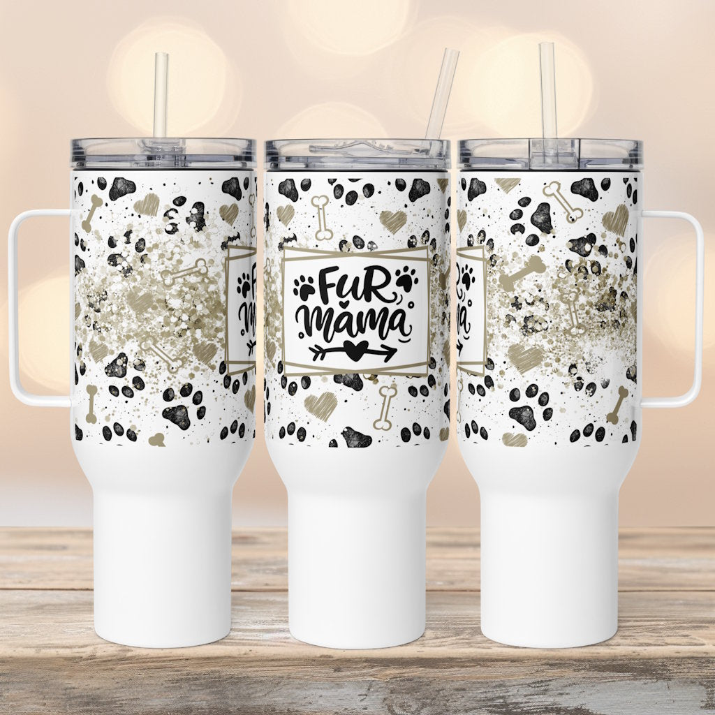 Fur Mama in Gold & Black Travel Mug