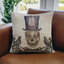 Skull Trick or Treat Halloween Embroidered Pillow: 20" x 20"
