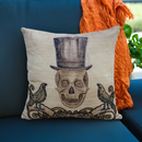 Skull Trick or Treat Halloween Embroidered Pillow: 20" x 20"