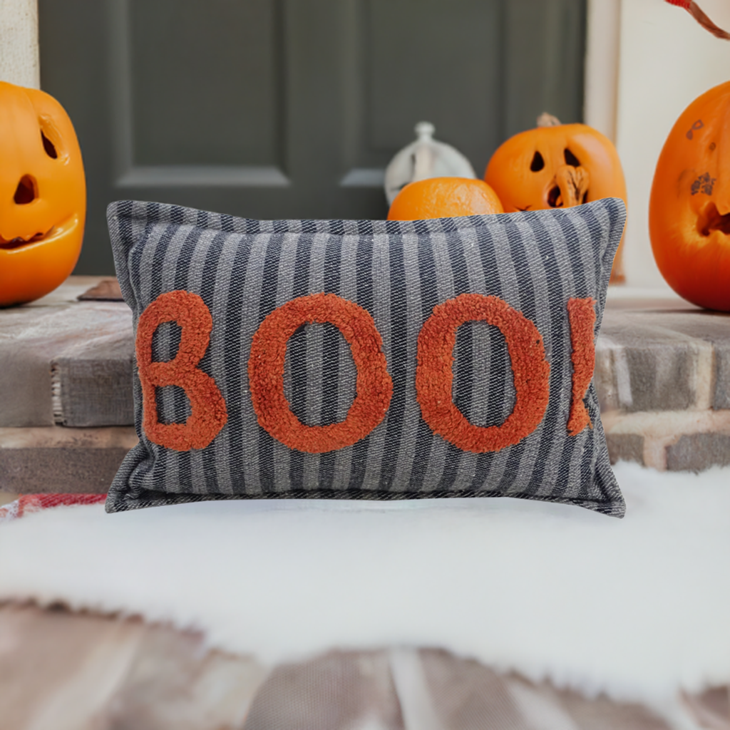 BOO Halloween Throw Pillow: 14" x 24"