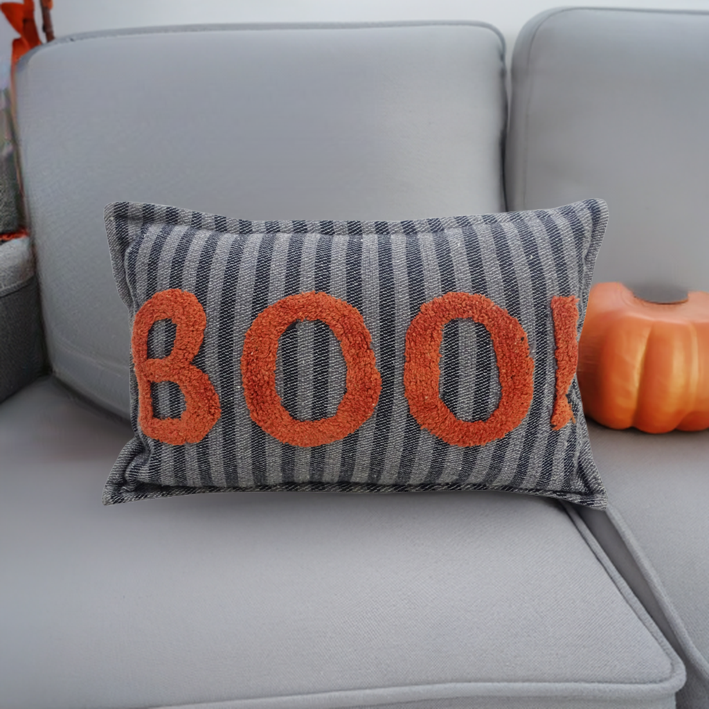 BOO Halloween Throw Pillow: 14" x 24"