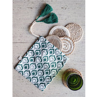 Hand-made Coaster Set in Green Gift Bag