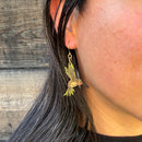 Green and White Hummingbirds Earrings