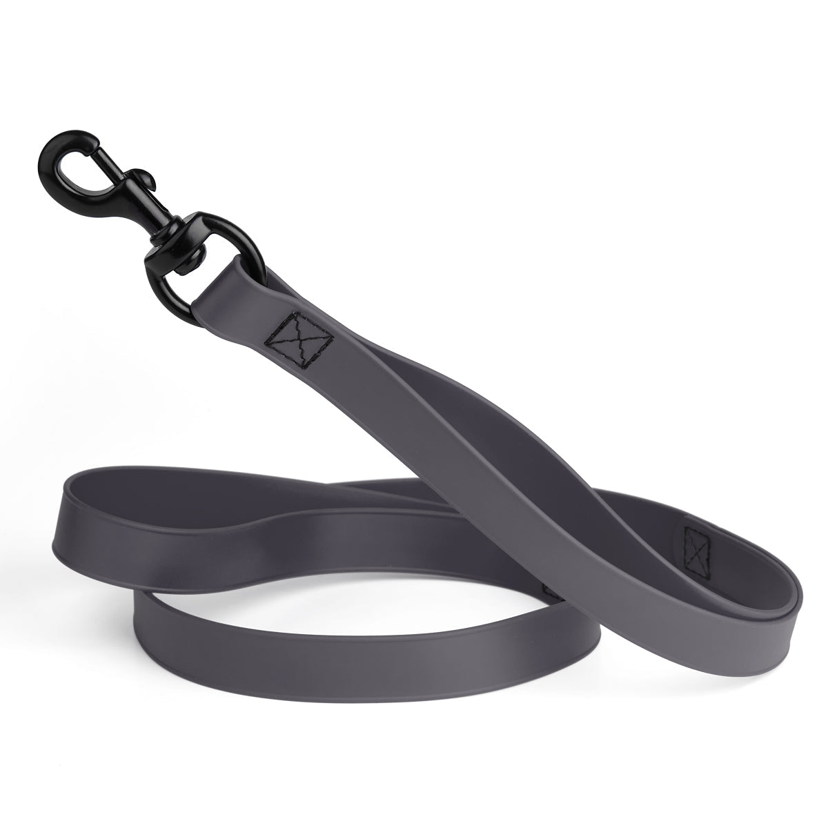 Black Clip - MULTI-HANDLE, SMOOTH BioThane Leash: 4ft, 6ft; 3/4", 1" widths