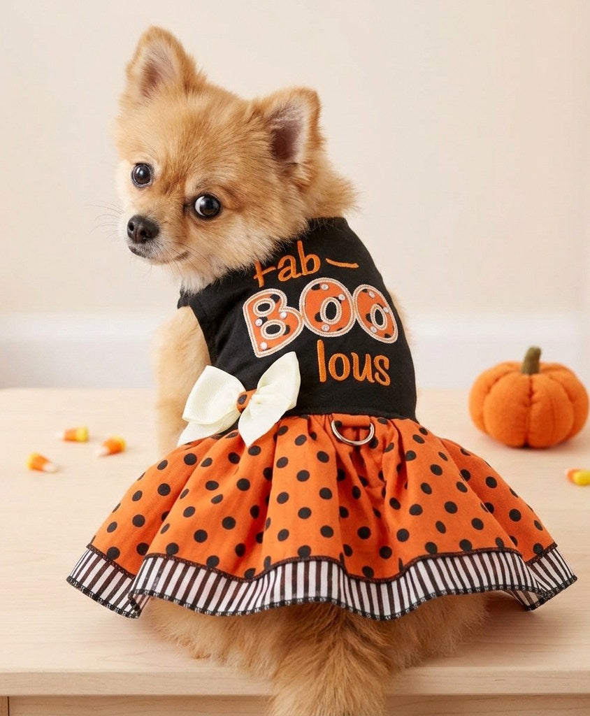 Halloween Dog Harness Dress: Fab-BOO-lous