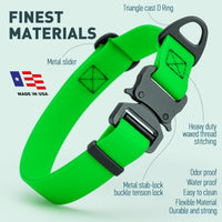 Waterproof Dog Collar with Metal Stab-Lock Buckle