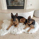 PupRug by Paw.com® Faux Fur Orthopedic Dog Bed: Curve Polar White