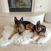 PupRug by Paw.com® Faux Fur Orthopedic Dog Bed: Curve Polar White