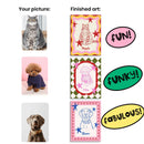 Hand drawn Custom Pet Art - Fun, Colorful & Unique - Canvas Wall Art
