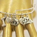 Dog Lover Bangle Charm Bracelet