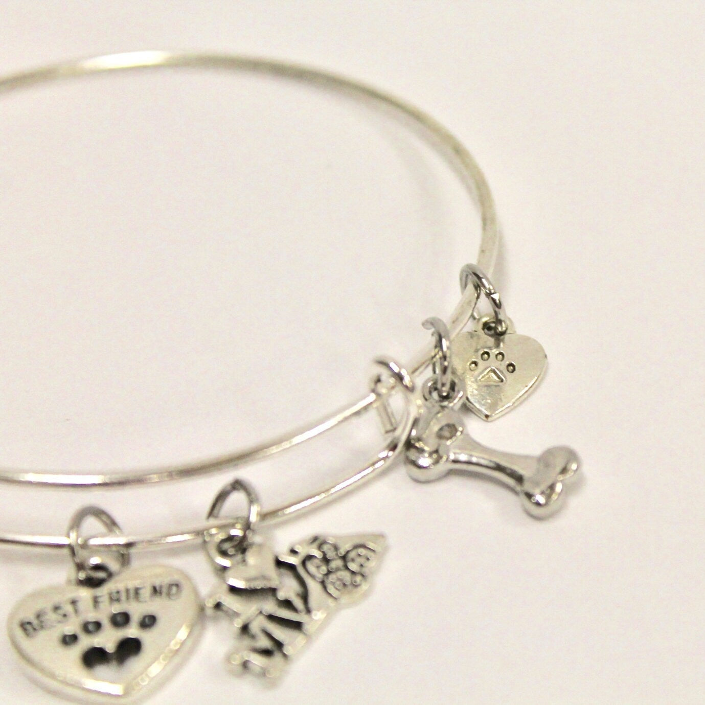 Dog Lover Bangle Charm Bracelet
