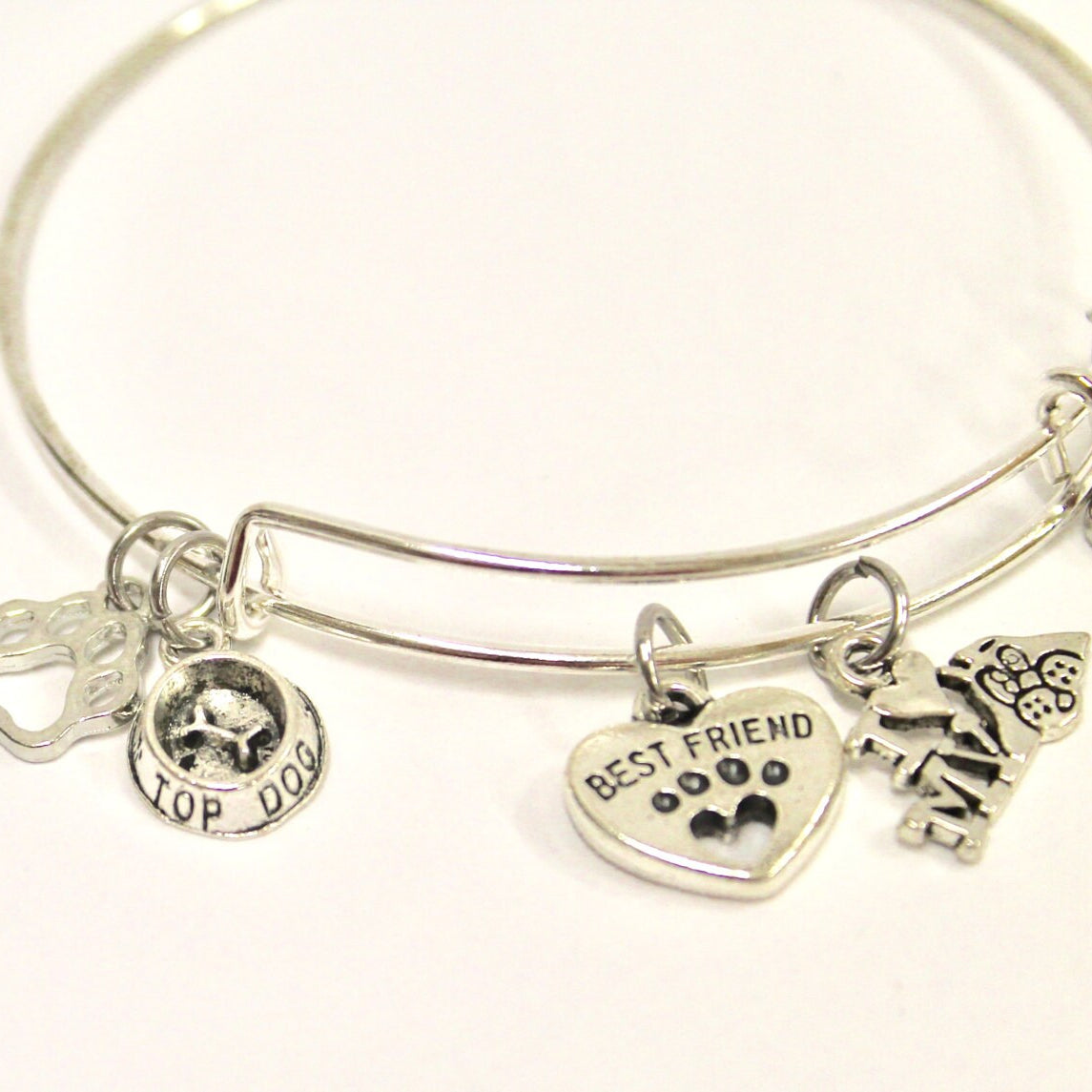 Dog Lover Bangle Charm Bracelet