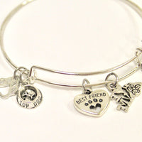 Dog Lover Bangle Charm Bracelet