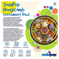 Honeycomb Slow Feeder Dog Bowl for Enrichment - 8" diameter x 2" deep