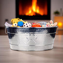 Pawprint Luxe Duo Stainless Steel Dog Toy Storage Bin Set of 2 (Large & Medium) | BREKX