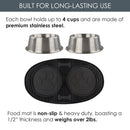 Stainless Steel Dog Bowls with Non-Slip Rubber Food Mat Set – 4 Cup | BREKX