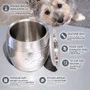 Stainless Steel Pet Bowls, Mat & Treat Canister Set | BREKX