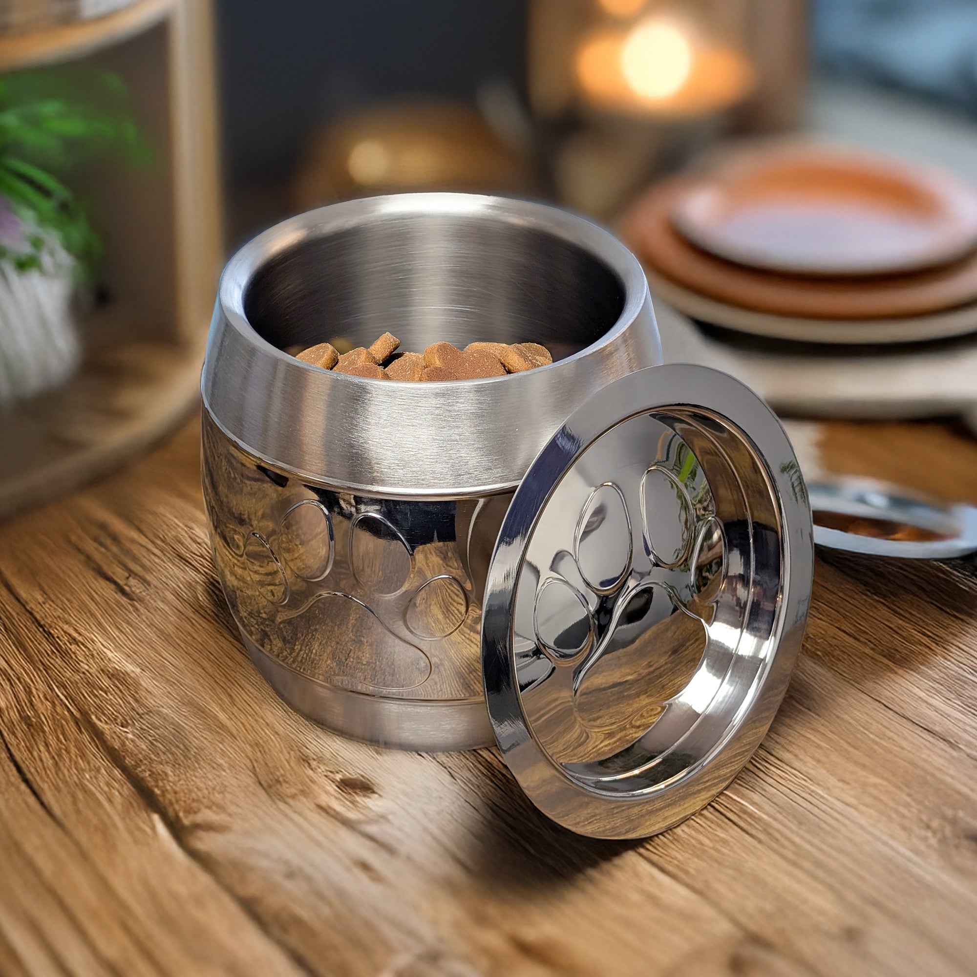 Pet Treat Canister with Airtight Lid Stainless Steel | BREKX