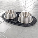 Stainless Steel Dog Bowls with Non-Slip Rubber Food Mat Set – 4 Cup | BREKX