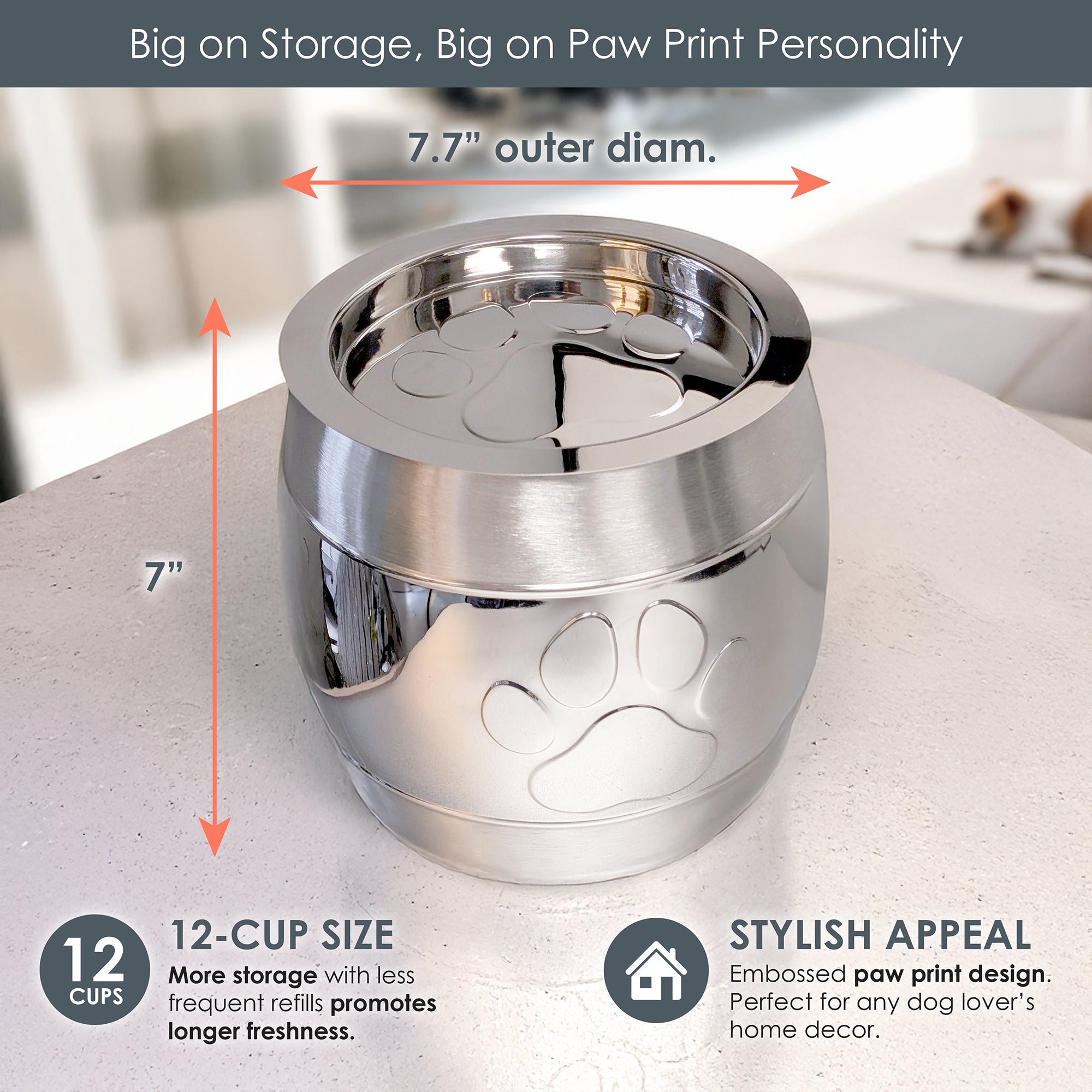 Pet Treat Canister with Airtight Lid Stainless Steel | BREKX
