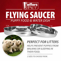 Flying Saucer Puppy Food & Water Bowl in Stainless Steel