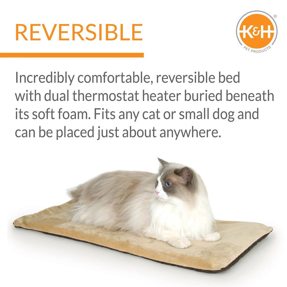 K&H Thermo-Kitty Heated Cat Mat - Sage/Tan