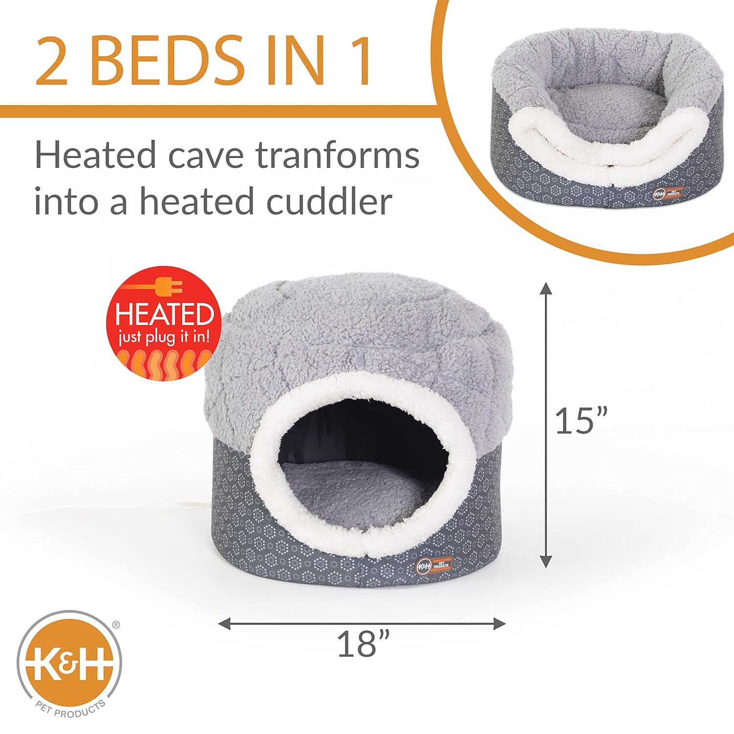K&H Heated Cat Nest & Cave Bed