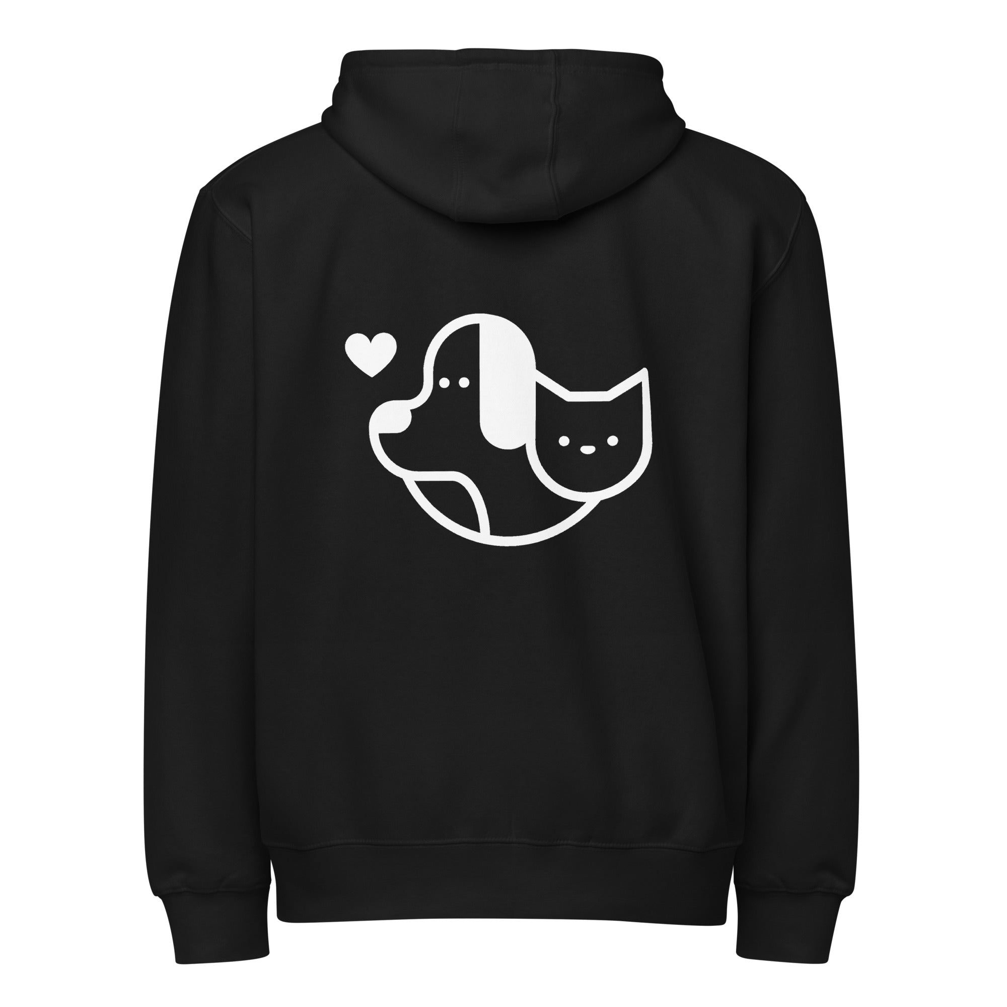 Dog Hearts Cat Zip-up Unisex Hoodie