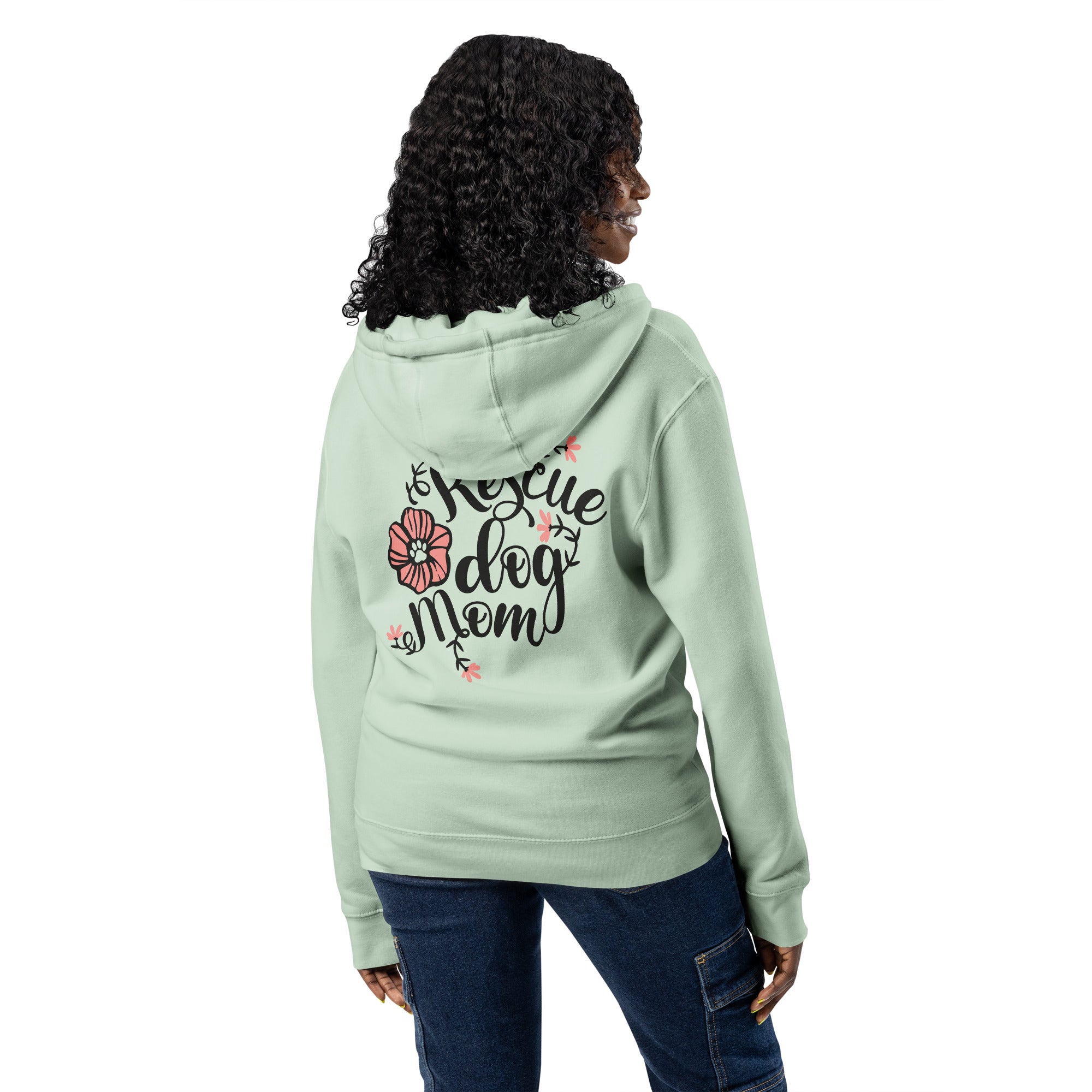 Rescue Dog Mom Zip-up Unisex Hoodie