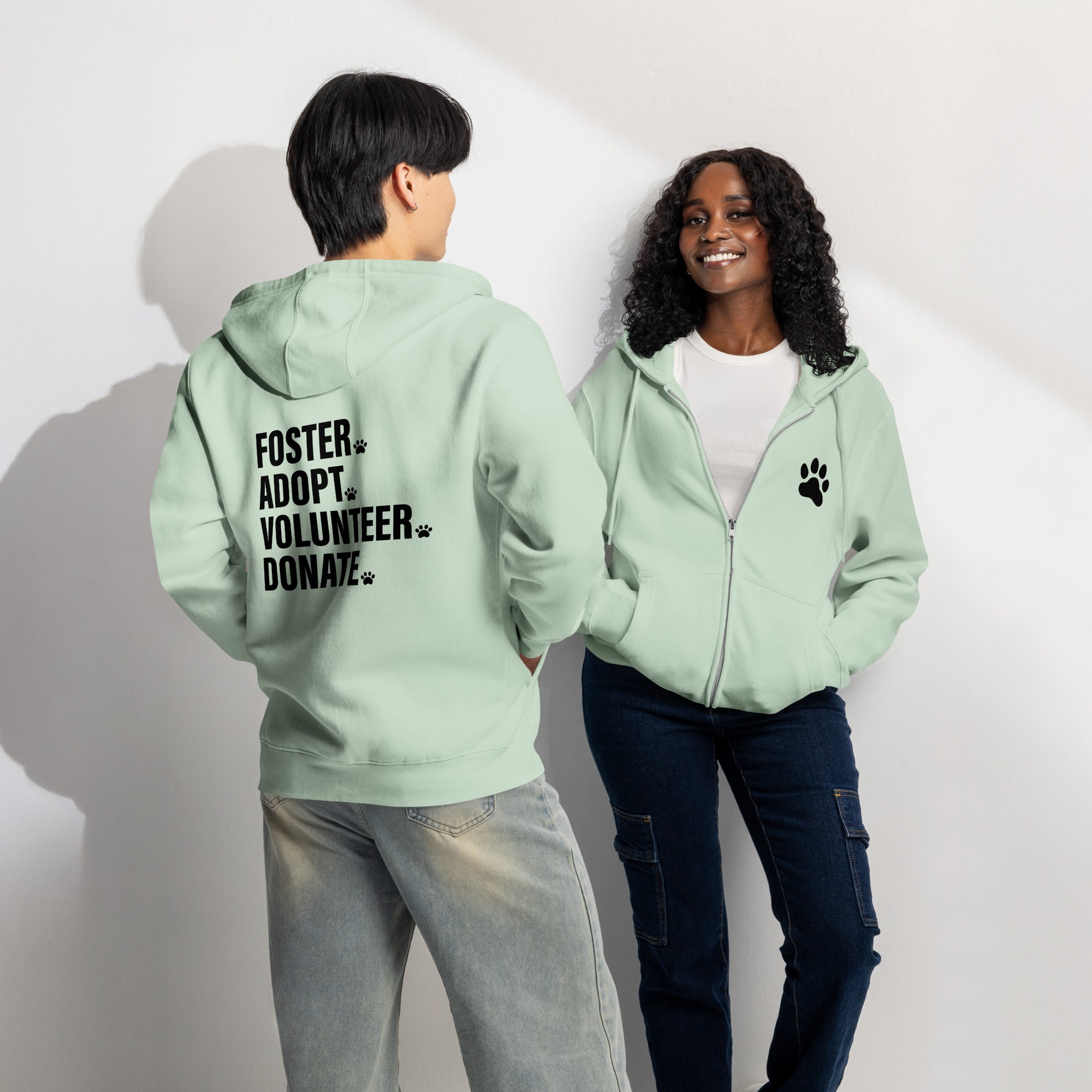 Foster Adopt Volunteer Donate Zip-up Unisex Hoodie