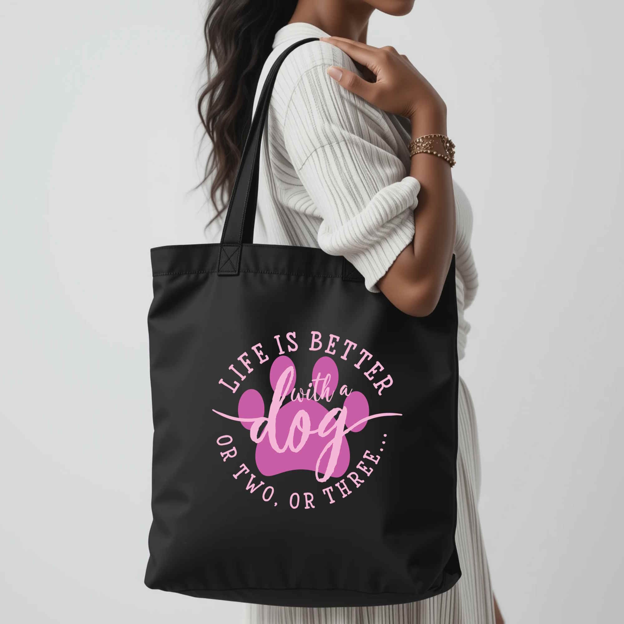 Life is Better with a Dog, or Two, or Three Eco-friendly Tote Bag