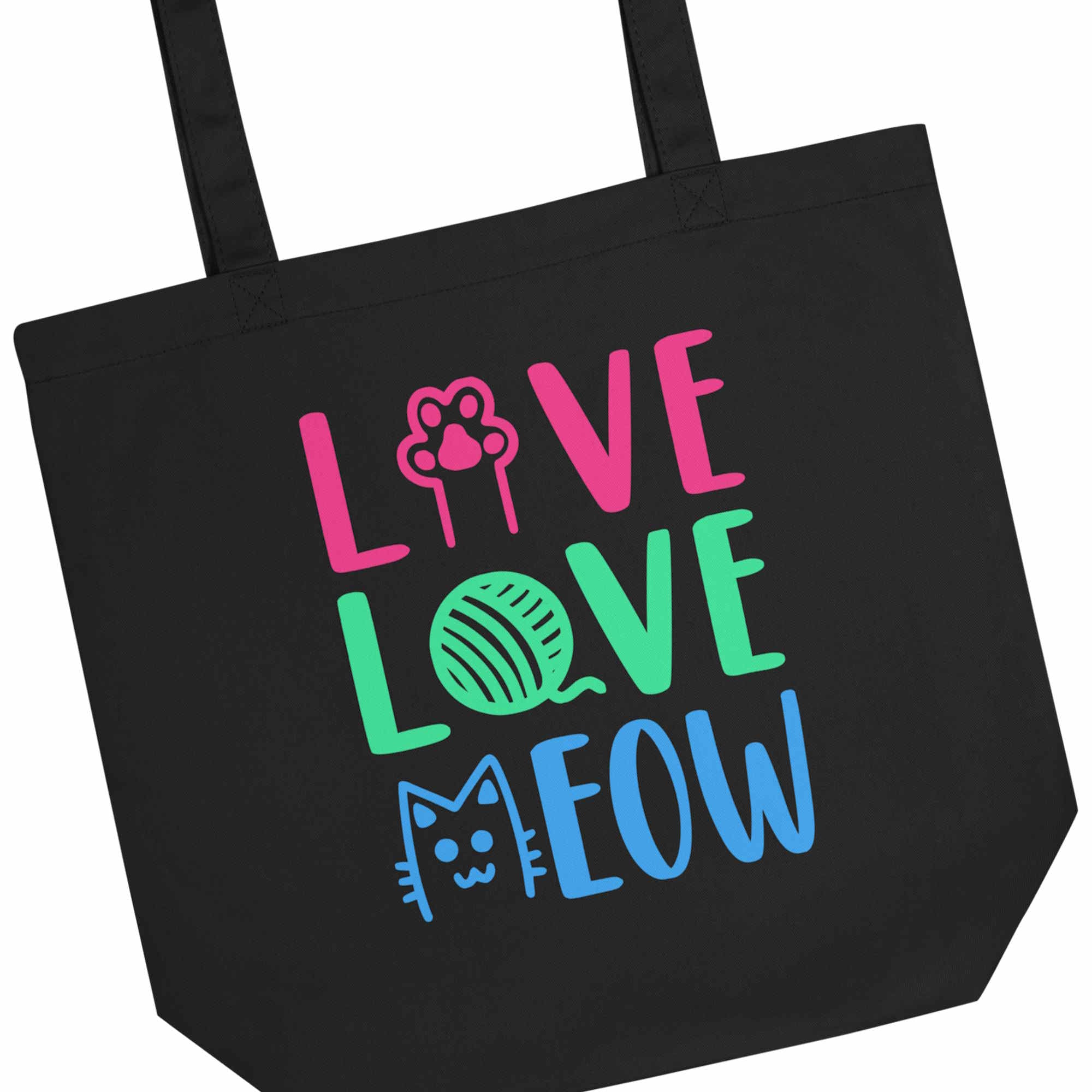 Live, Love, Meow Cat Eco-friendly Tote Bag