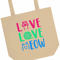 Live, Love, Meow Cat Eco-friendly Tote Bag