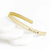 Love You Cuff Bracelet Gold Mother's Day, Birthday, Anniversary Gift