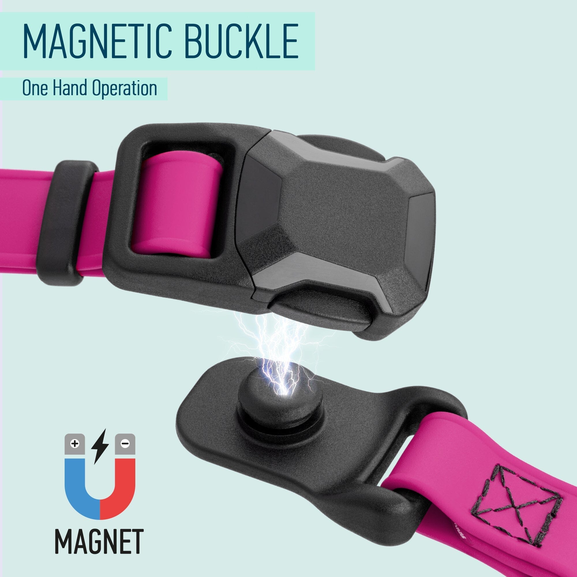 Biothane Waterproof Dog Collar - Magnetic Quick Release Buckle