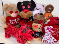 MEDIUM Hearts, Love & Candy Dog Toys: Squeak & NO SQUEAK