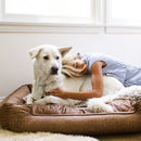 Natural Vintage Lounge Pet Bed in Faux Leather